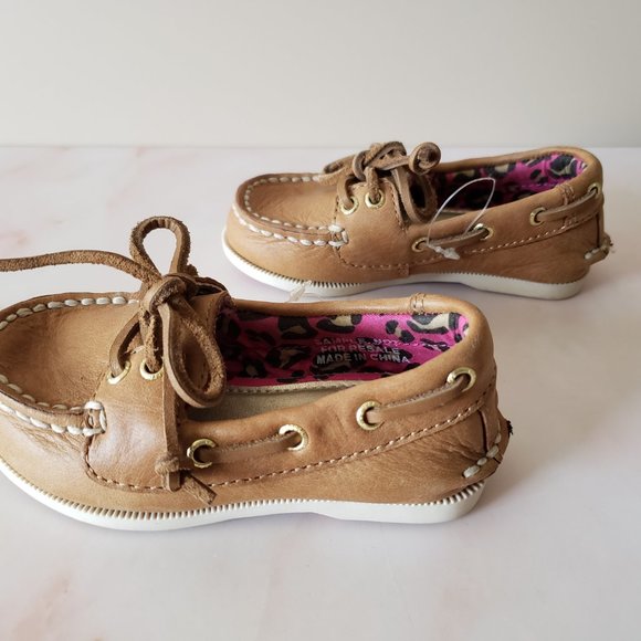 New *SPERRY* Baby Girl *Audrey* Brown Leather Loafers Shoes US 5M UK 4.5  EU 21 - Picture 6 of 7